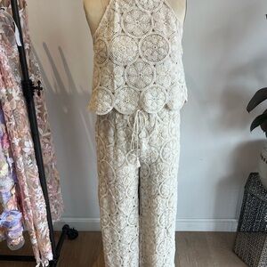 Elegant Cream Lace Jumpsuit